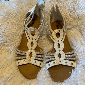 White and silver sandals